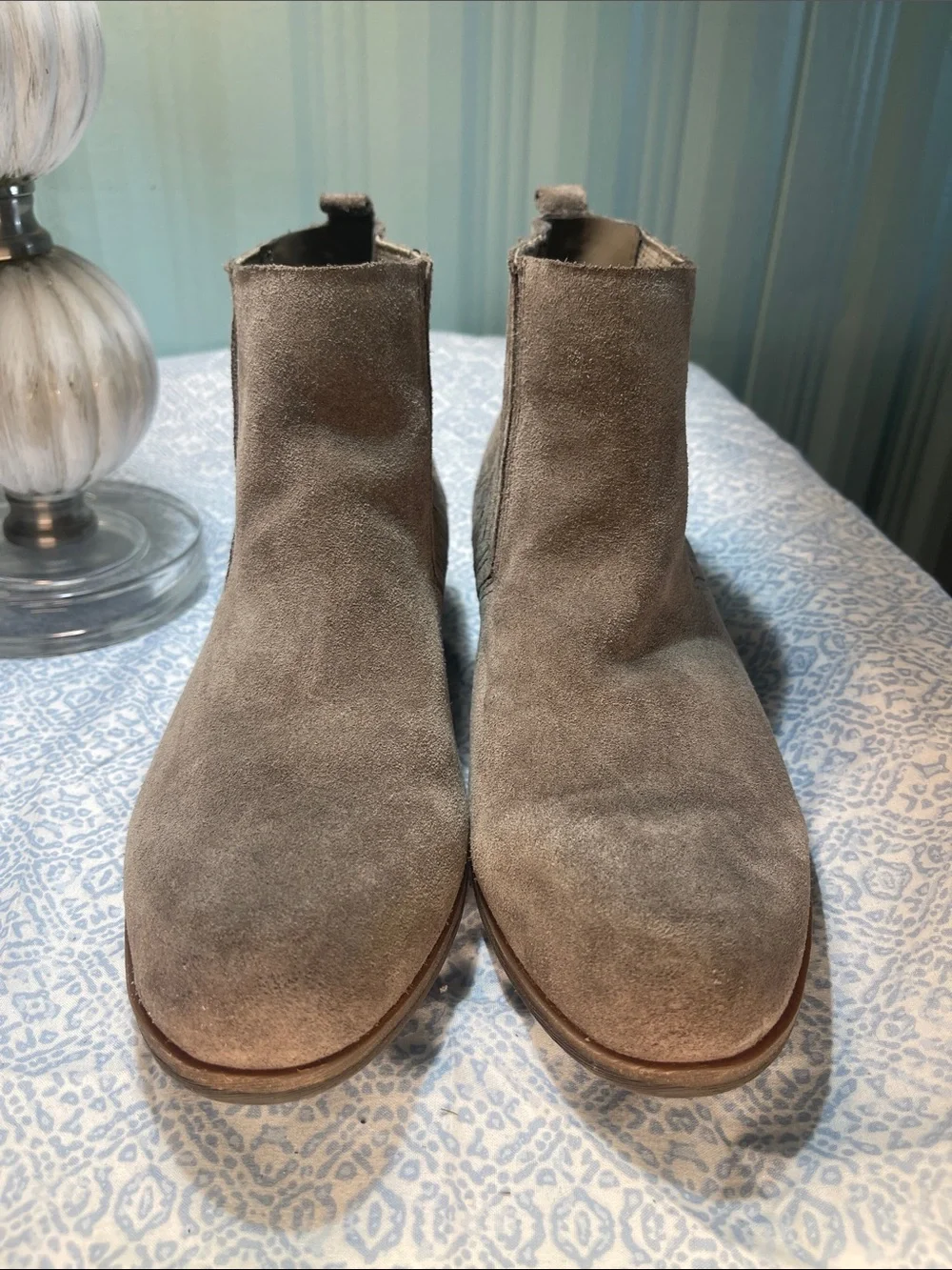 KORKS by Kirk-Ease Suede Pull-On Ankle Boots - Taupe Size 9.5